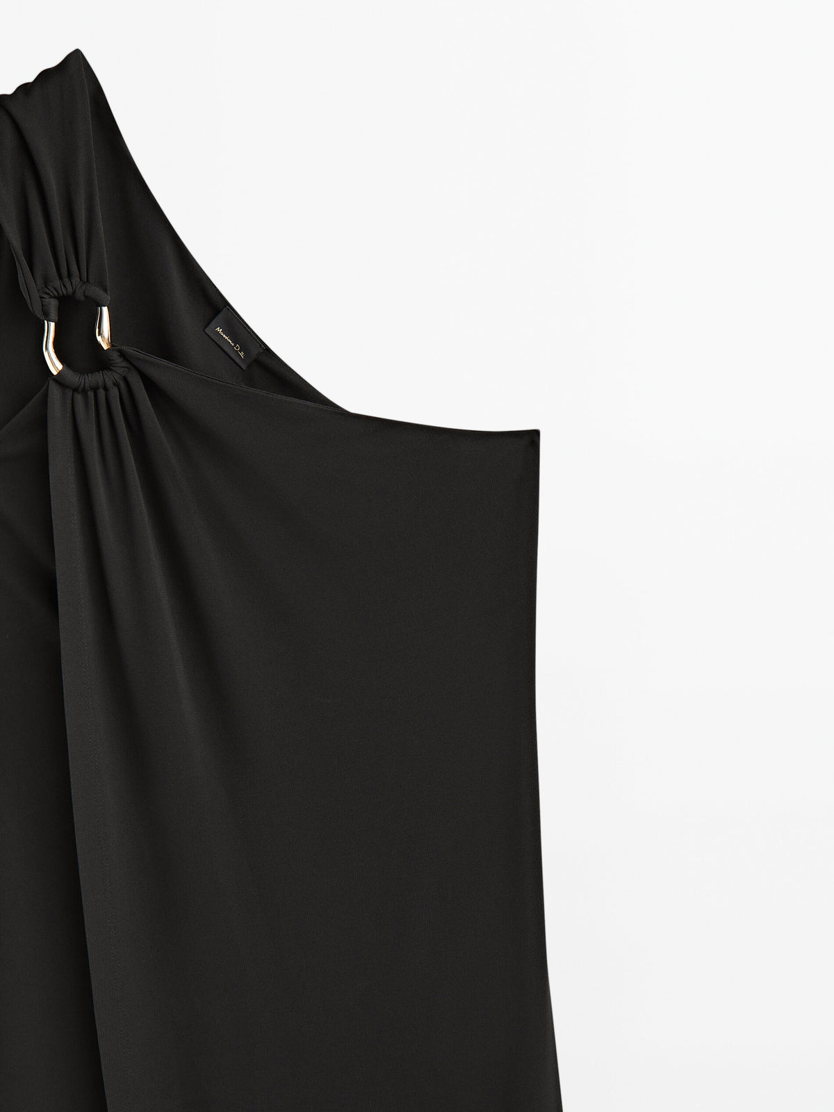 Vestido asimétrico detalle pieza - NEGRO