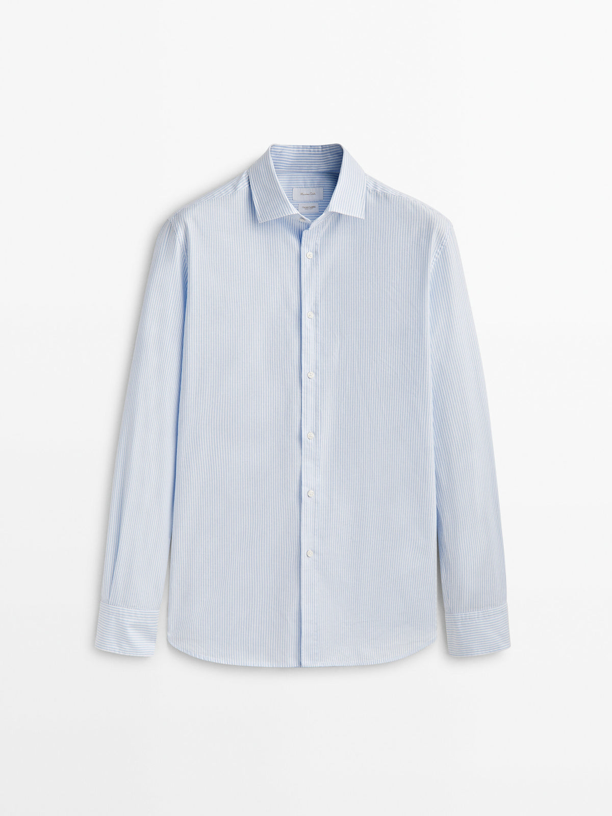 Camisa oxford rayas algodón slim fit - CELESTE