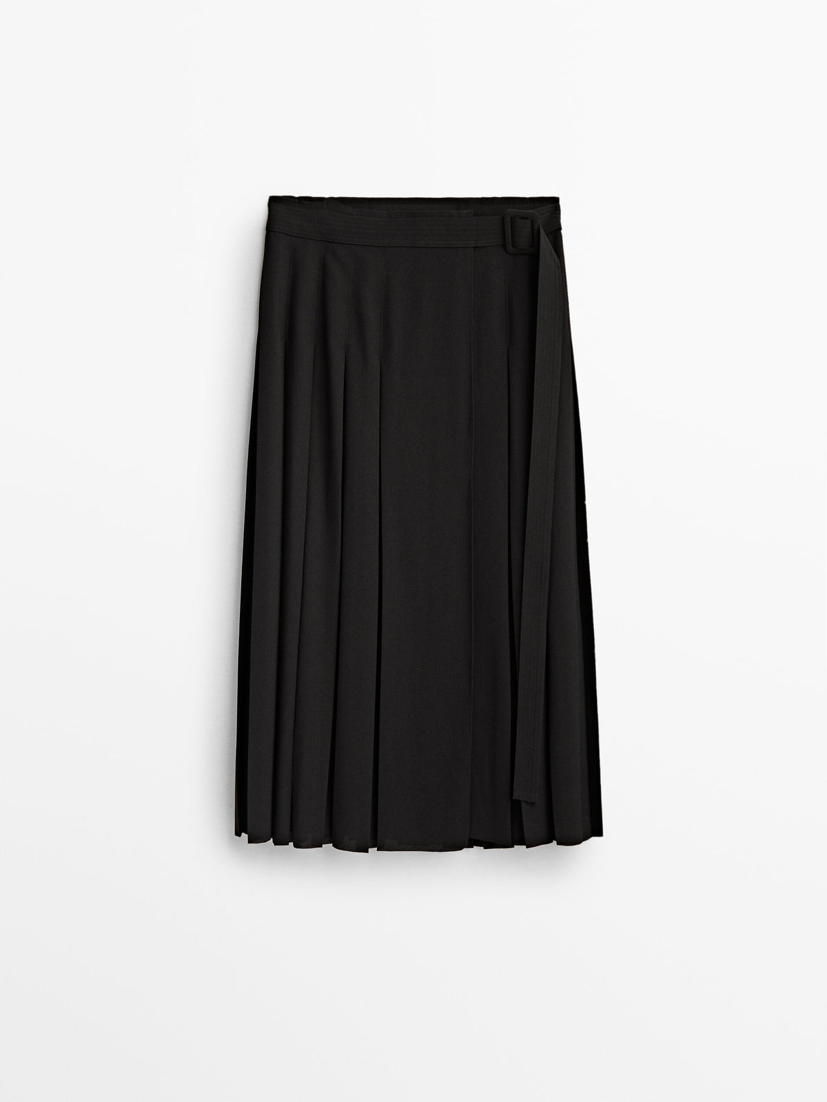 Falda midi tablas negra - NEGRO