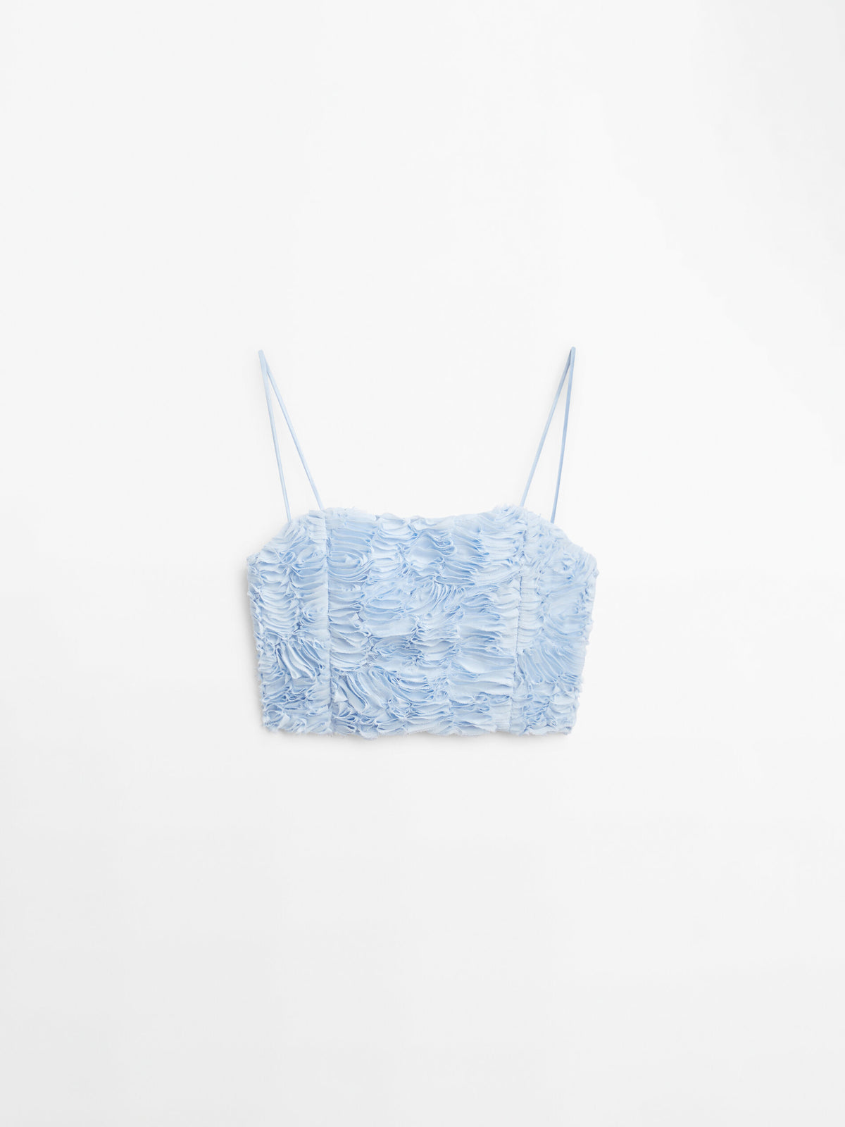 Top crop bucle tirantes -Studio - Azul Claro