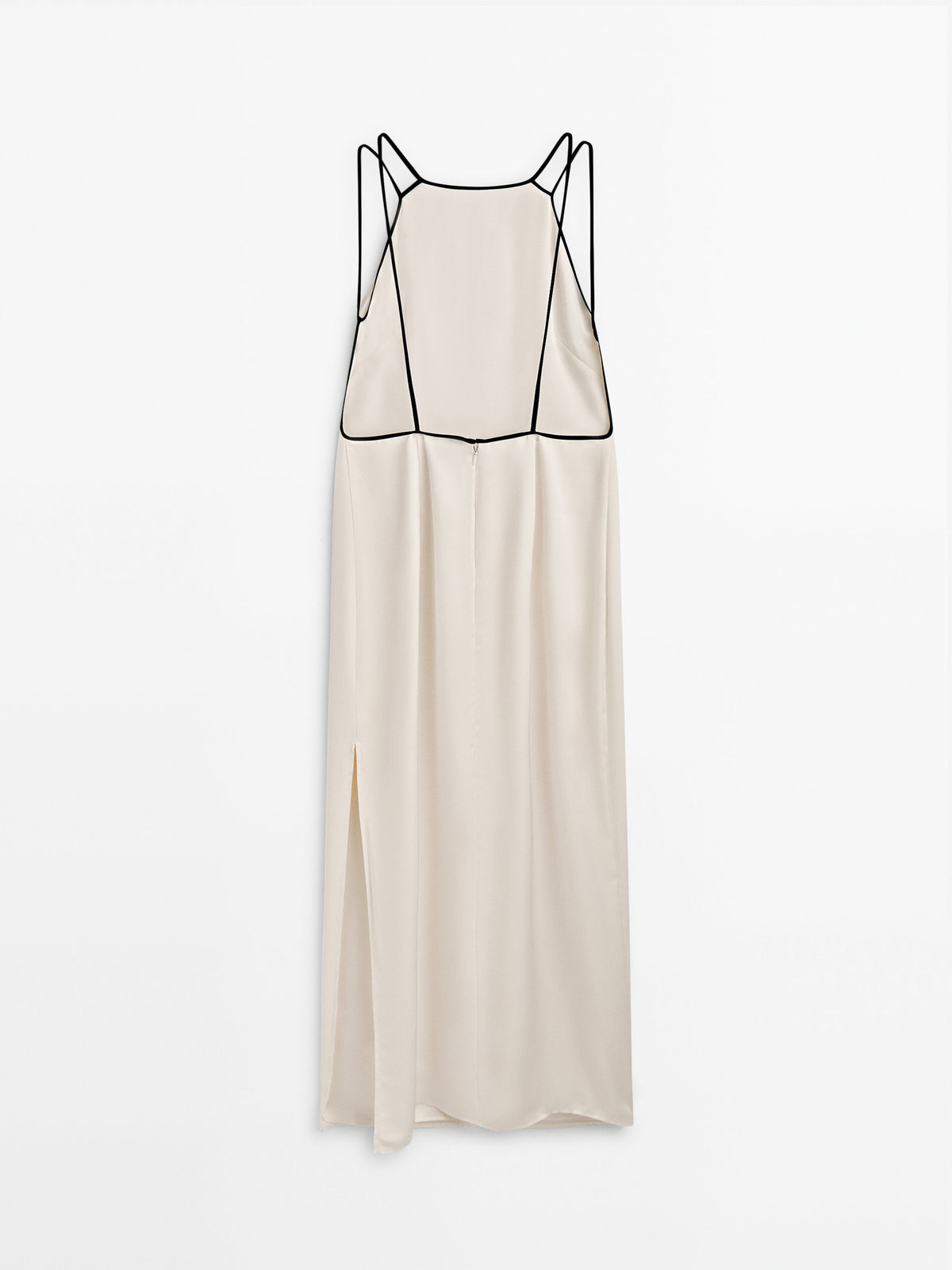 Vestido lencero contraste -Studio - CRUDO