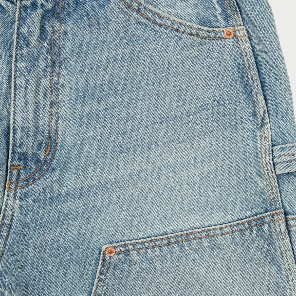 Wide Leg Denim Double Knee