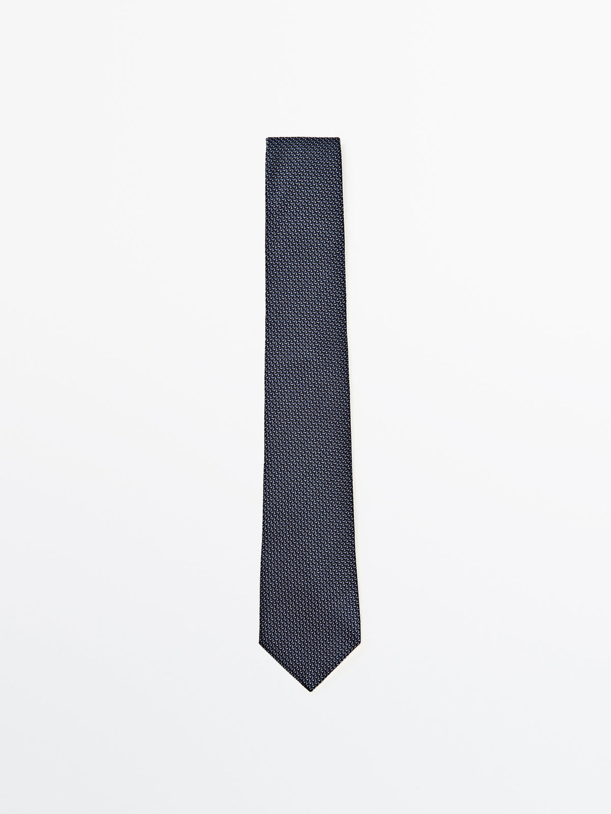 Corbata zigzag con algodón y seda - AZUL MARINO