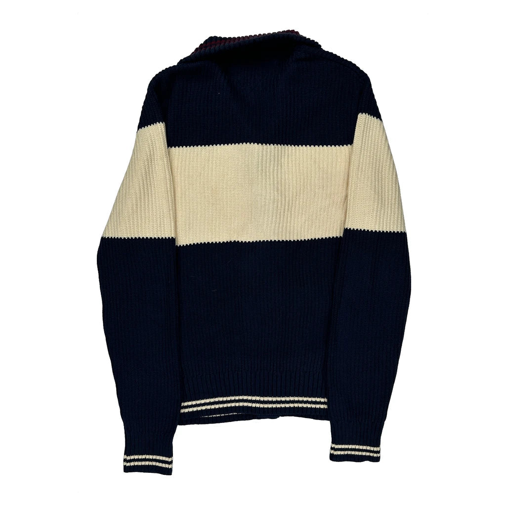 Tommy Hilfiger Striped Cardigan - Small Cream Cotton