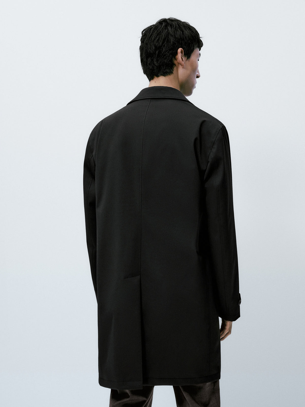 Chaqueta trench con lana - NEGRO