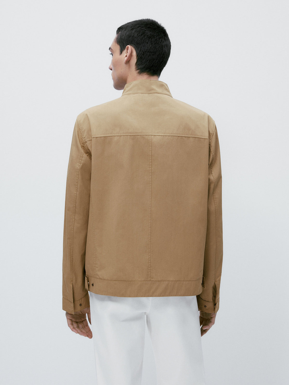 Chaqueta cuello mao mezcla algodón - TOSTADO CLARO