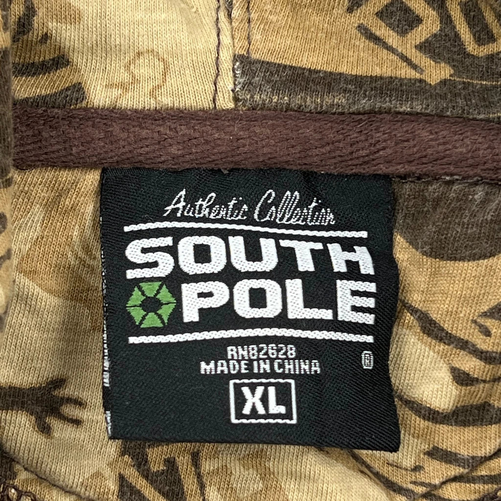 Southpole Graphic Hoodie - XL Brown Cotton