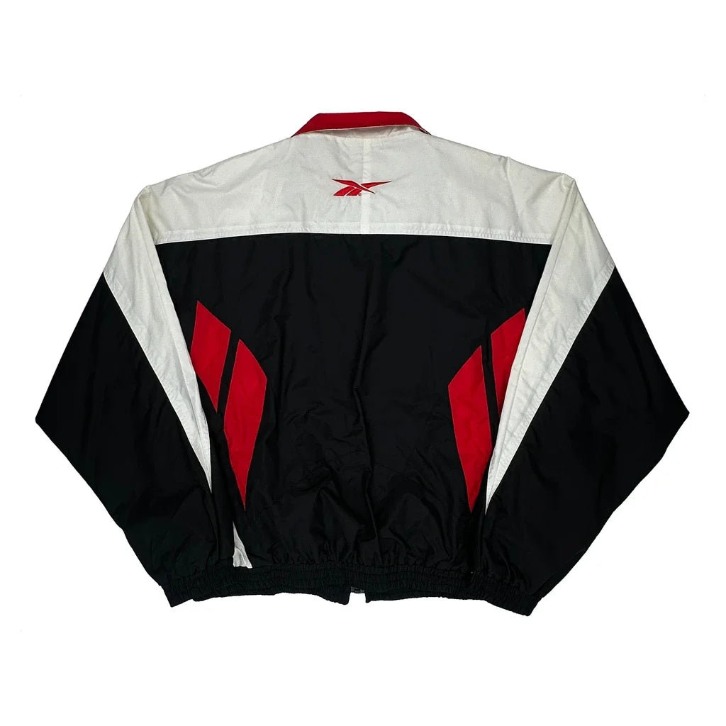 Reebok Windbreaker - Large Black Nylon