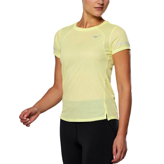 Mizuno Dryaeroflow Logo Maglietta Pale Lime Yellow