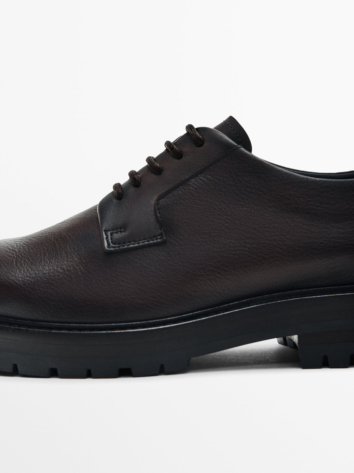 Zapato blucher piel marrón - MARRÓN