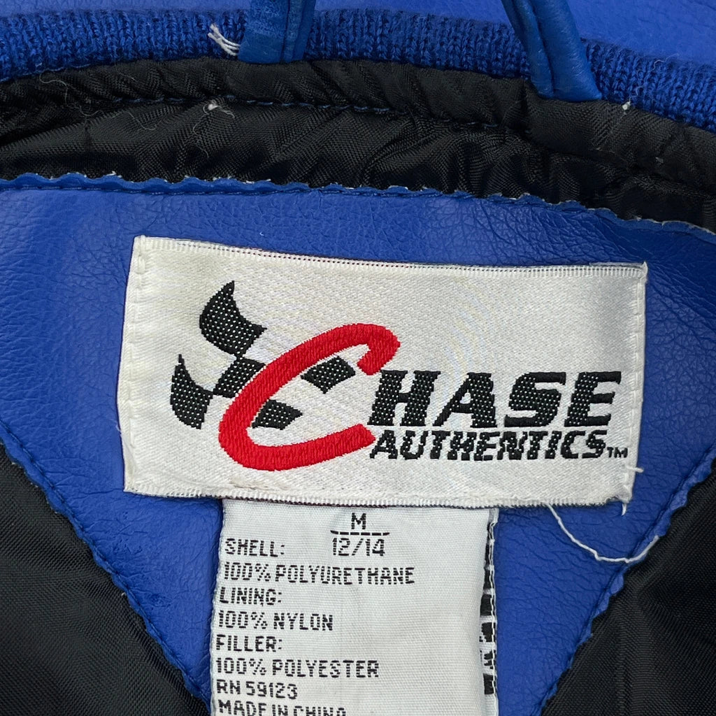 Rusty Wallace Chase Authentics Nascar Leather Jacket - Medium Blue Polyurethane
