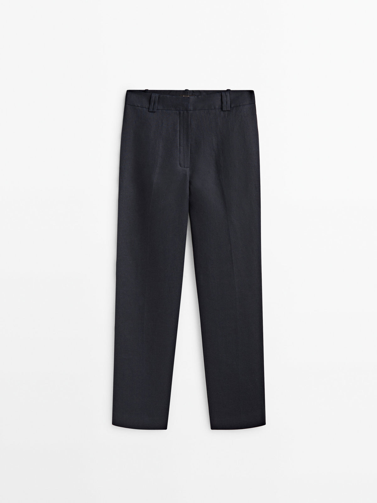 Pantalón traje 100% lino doble trabilla - AZUL MARINO