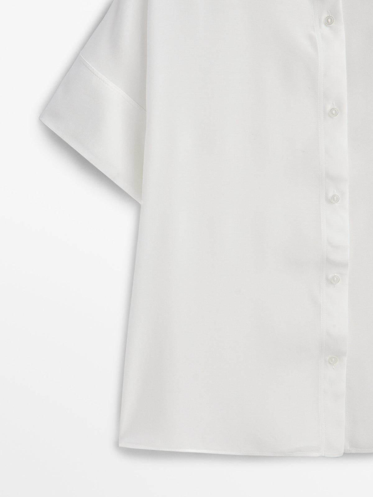Camisa fluida manga corta - BLANCO
