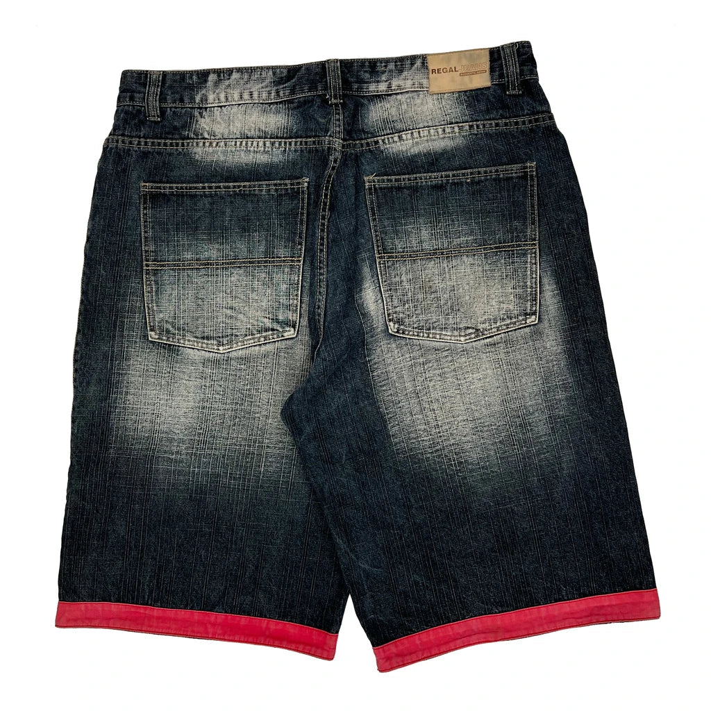 Regal Baggy Denim Shorts - 38W 15L Dark Wash Denim