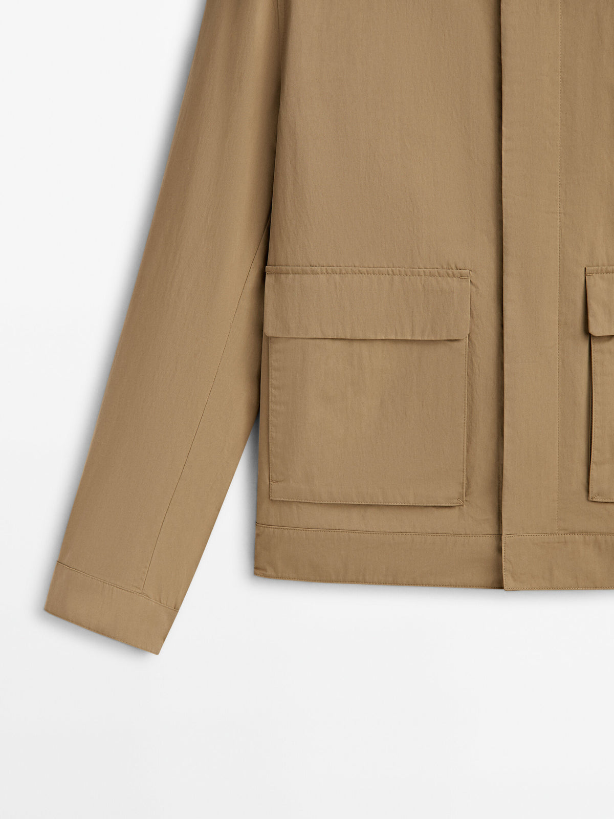 Chaqueta cuello mao mezcla algodón - TOSTADO CLARO