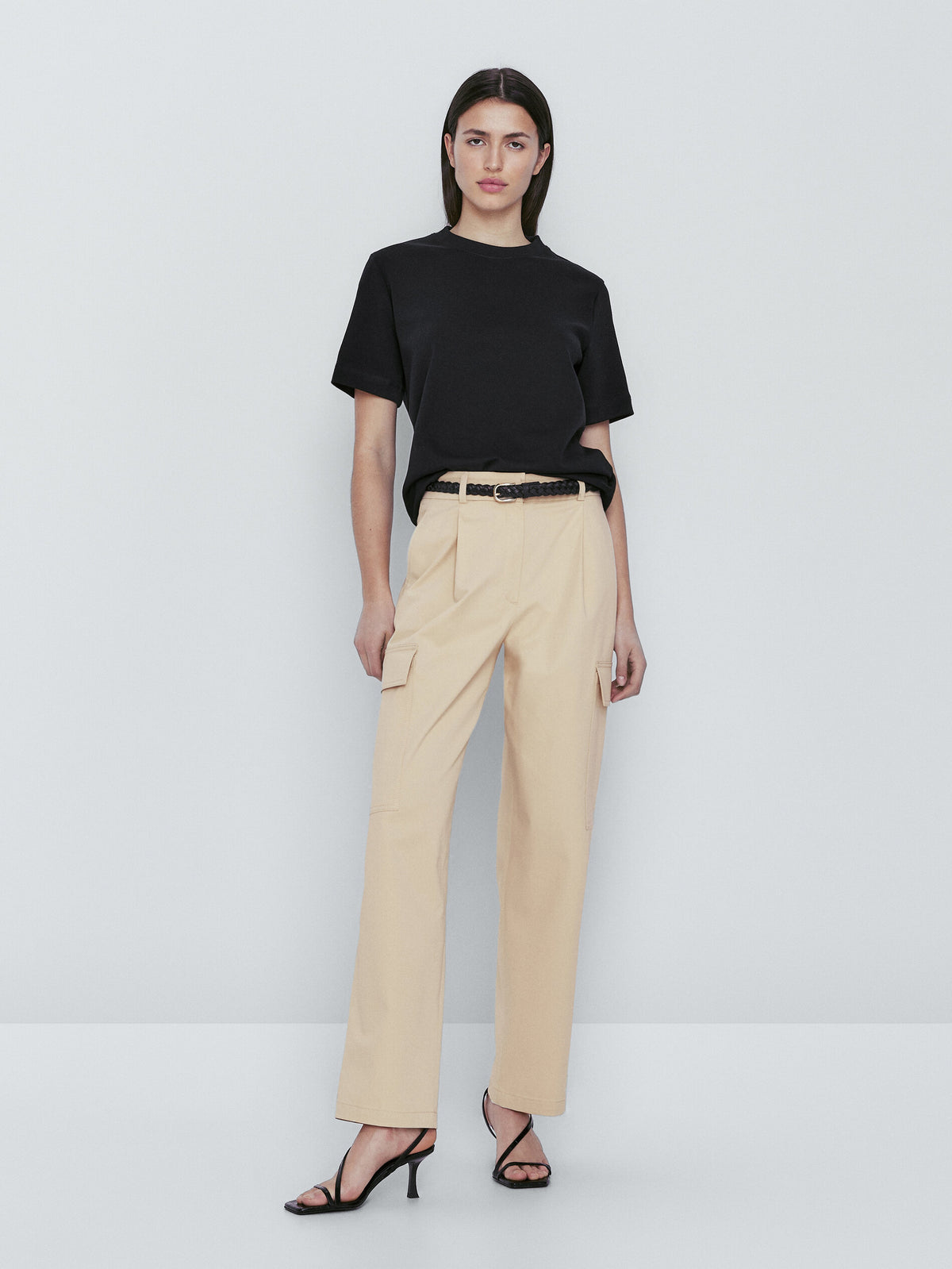 Pantalón cargo maxi bolsillos - BEIGE
