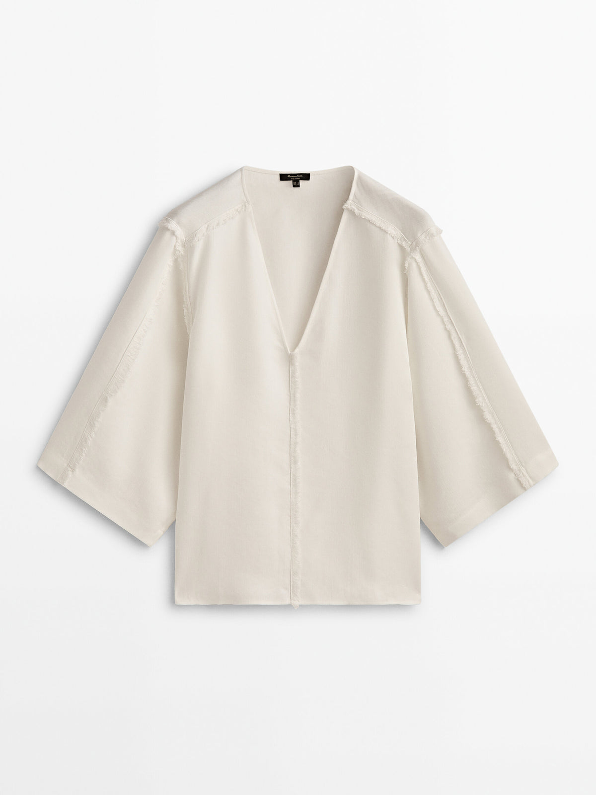 Blusa kimono detalle desflecado - CRUDO