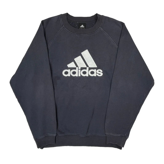 Faded Adidas Raglan Graphic Sweatshirt - XL Gray Cotton