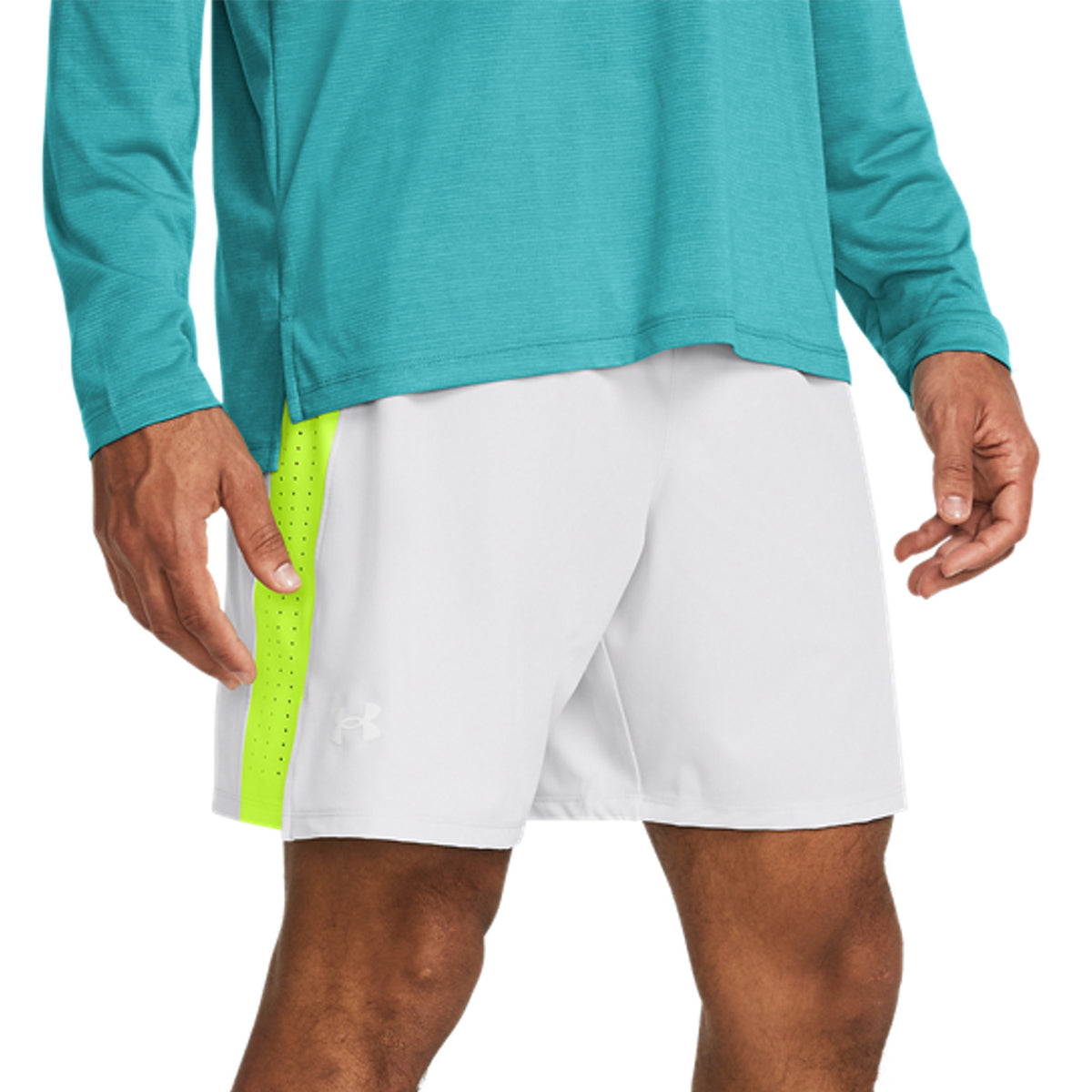 Under Armour Launch Elite 7in Pantaloncini Halo Grey/High Vis Yellow/Reflective