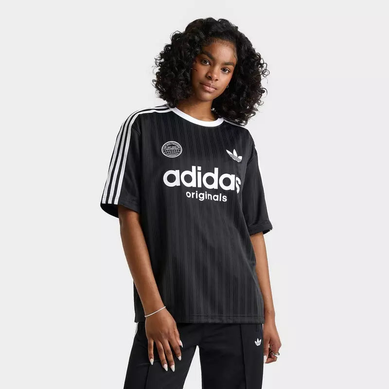 WOMEN'S ADIDAS ORIGINALS 3 STRIPES OVERSIZED SOCCER JERSEY T-SHIRT