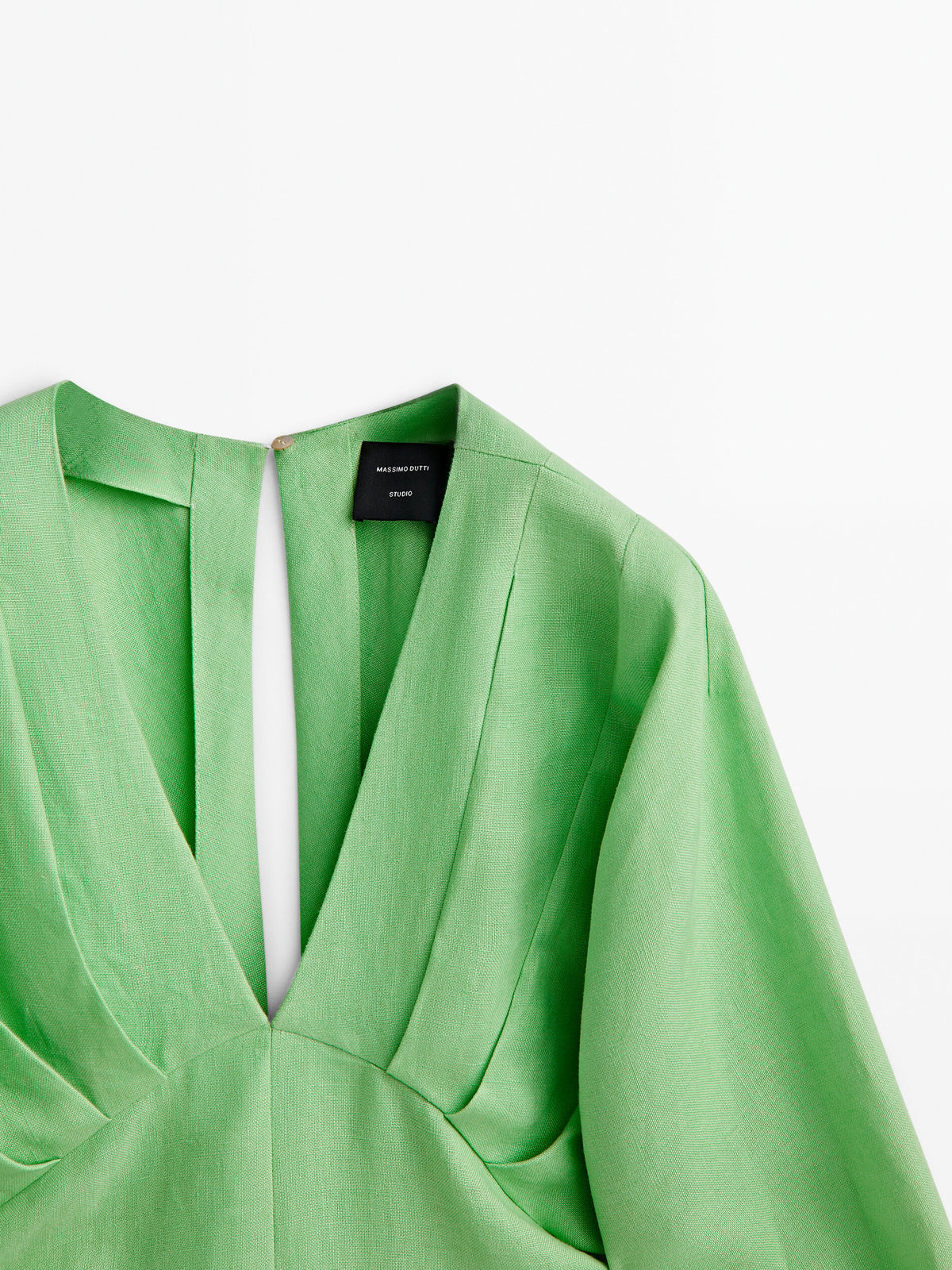 Vestido detalle pliegues abertura -Studio - VERD.MANZ
