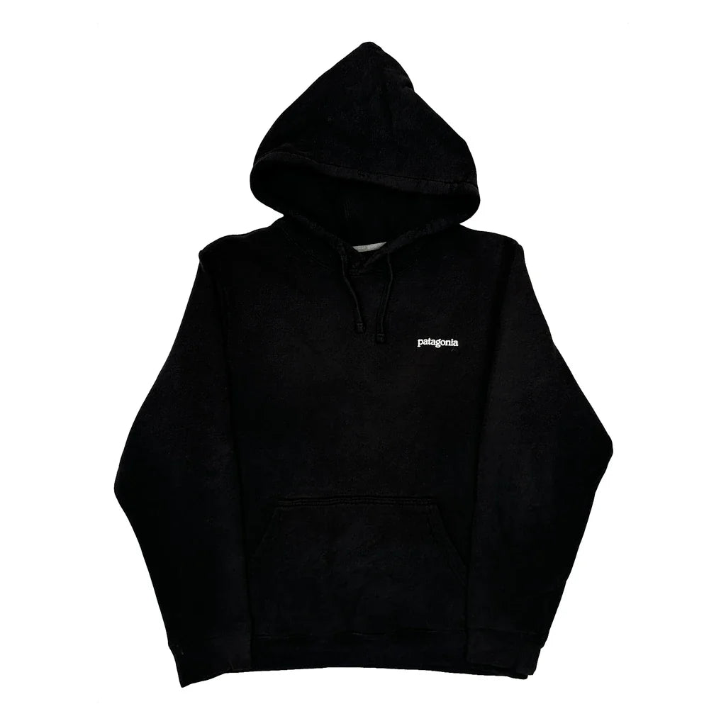 Patagonia Hoodie - Medium Black Cotton Blend