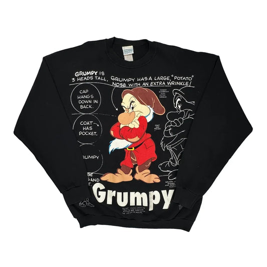 Made In USA Disney Grumpy Snow White Sweatshirt - XL Black Cotton