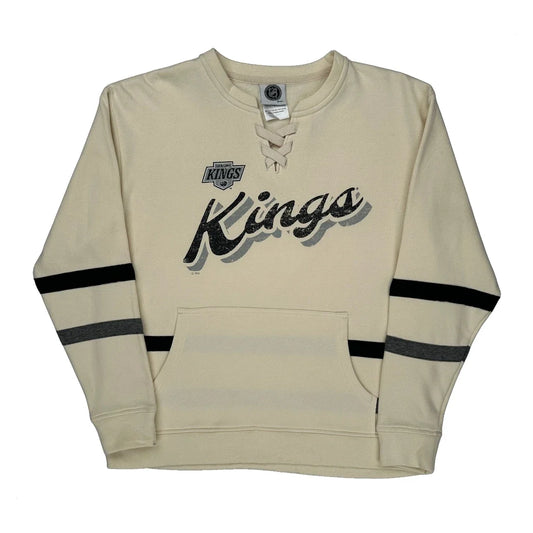 Los Angeles Kings Nhl Sweatshirt - Large Cream Cotton Blend