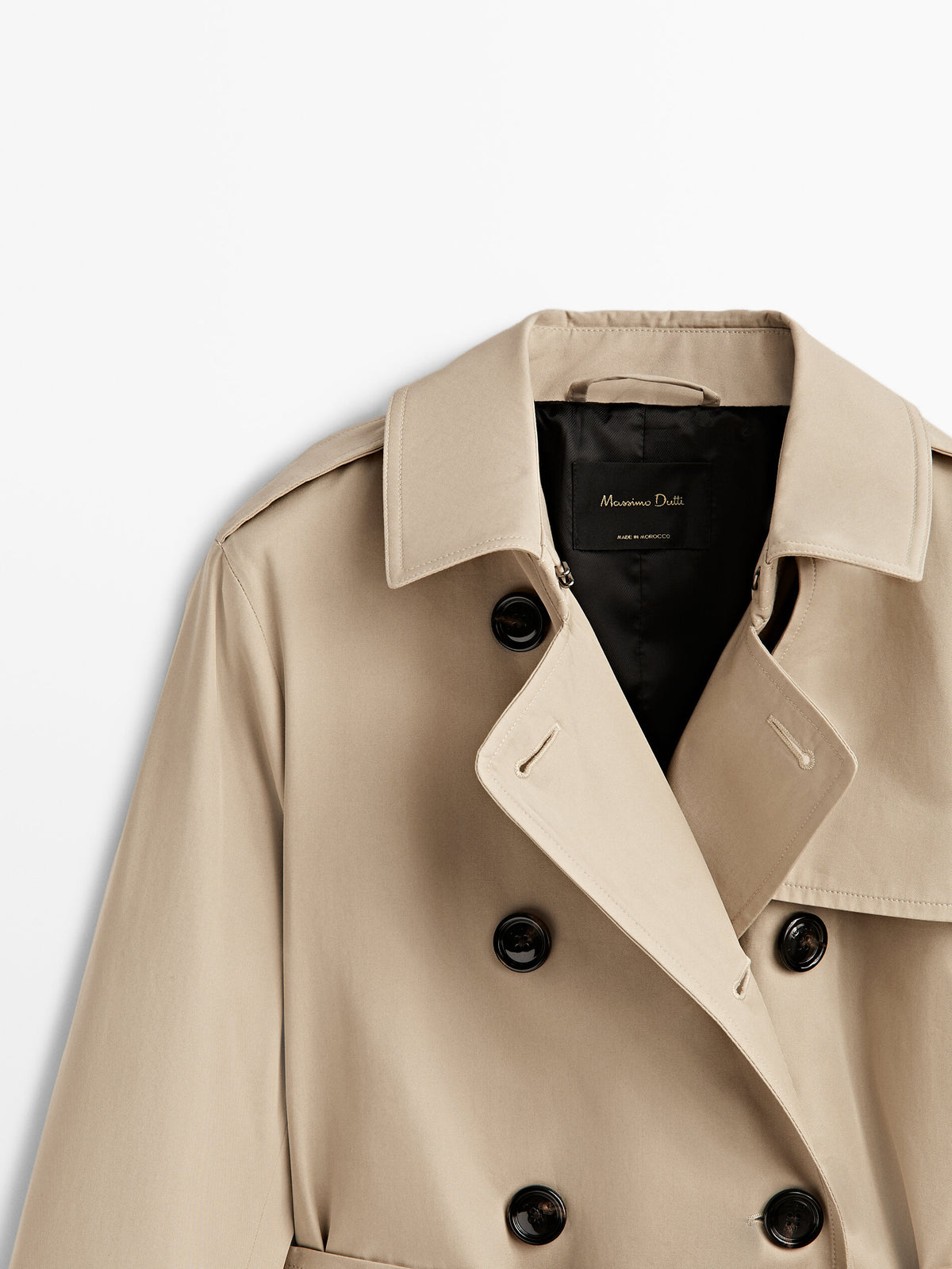 Gabardina con cinturón - BEIGE