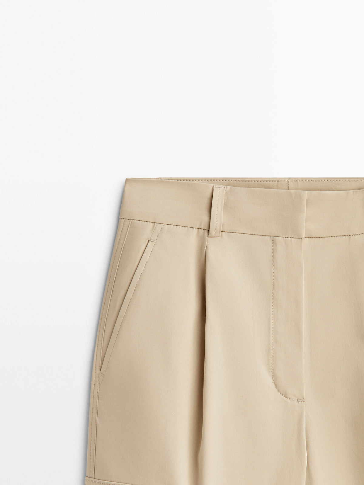 Pantalón cargo maxi bolsillos - BEIGE