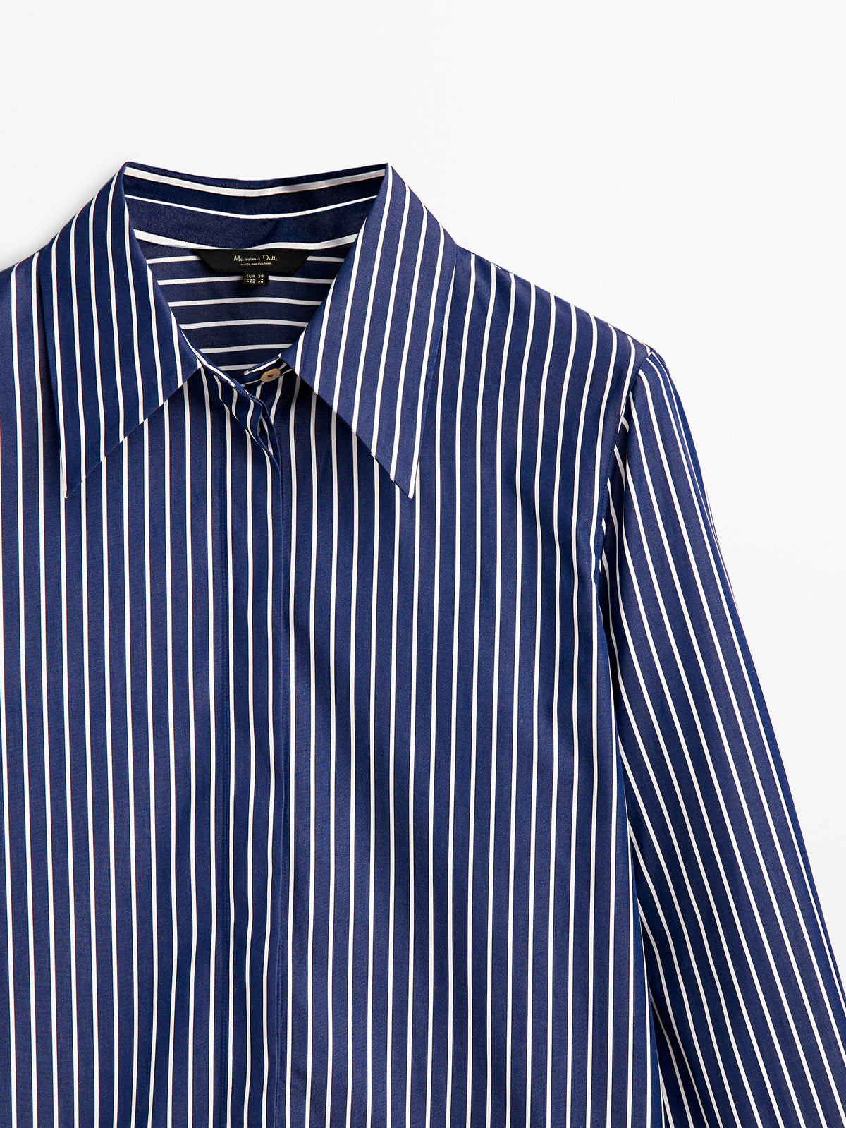 Camisa popelín algodón rayas - AZUL MARINO