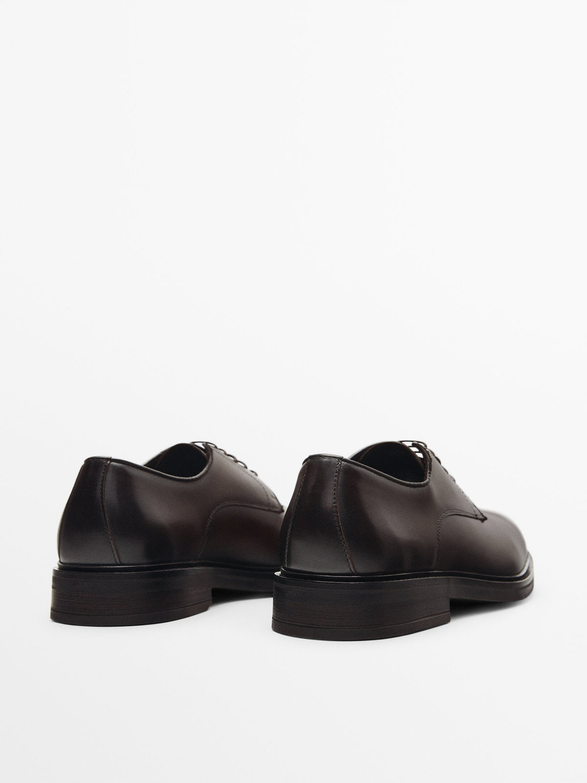 Zapato derby piel marrón - MARRÓN