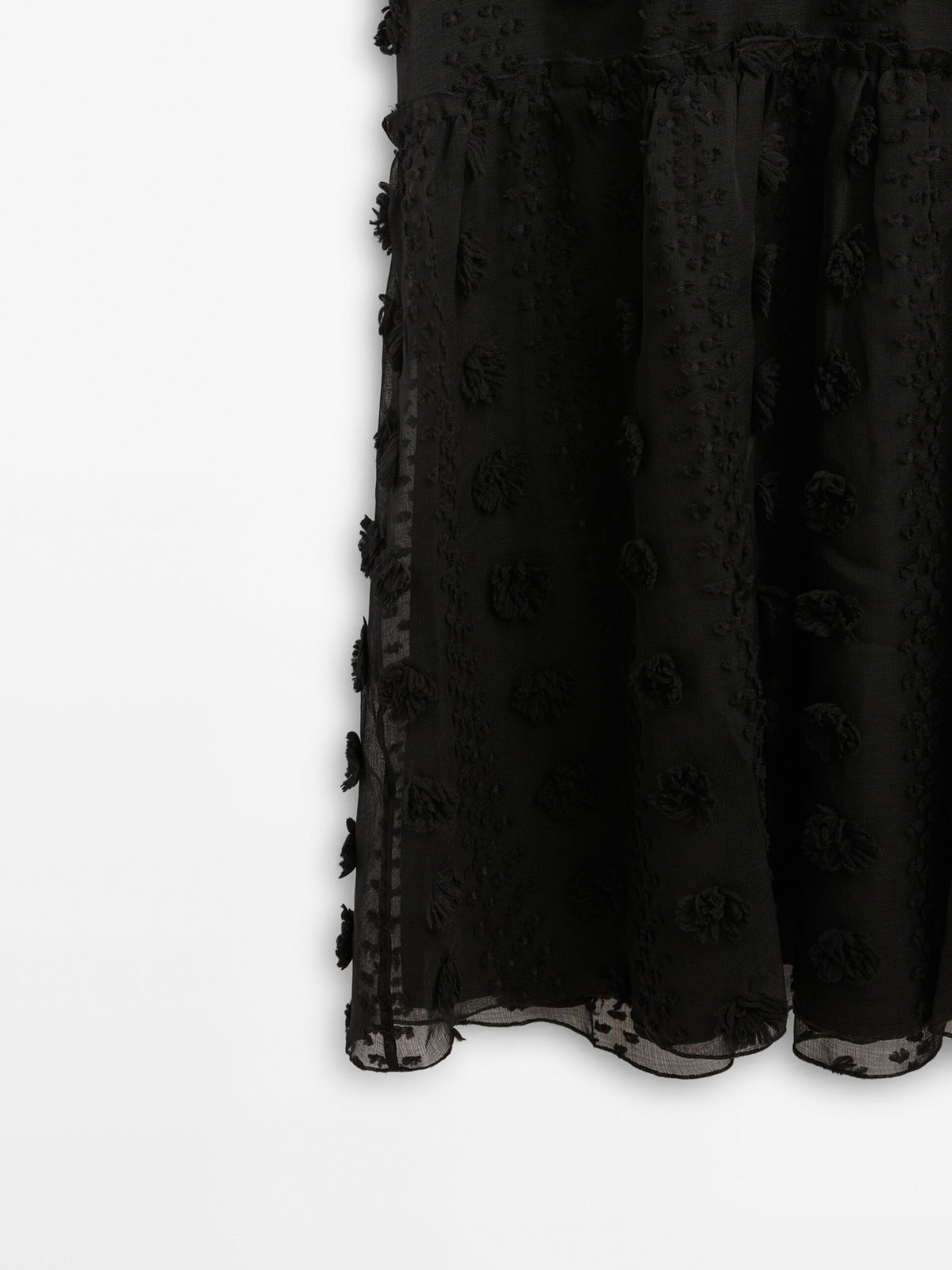 Vestido largo relieve doble tirante -Studio - NEGRO