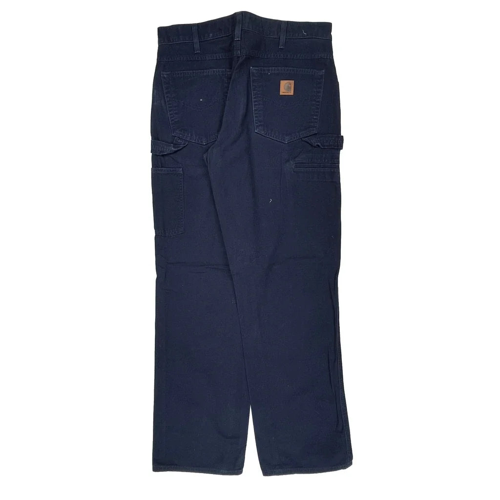 Carhartt B159 Nvy Carpenter Pants - 32W 32L Navy Cotton
