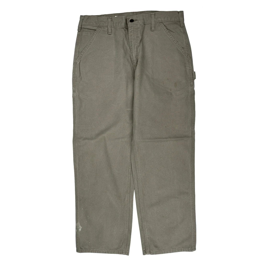 Original Dungarees Fit Carhartt B11 Des Carpenter Pants - 34W 30L Gray Cotton