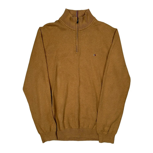 Tommy Hilfiger 1/4 Zip - XL Brown Cotton