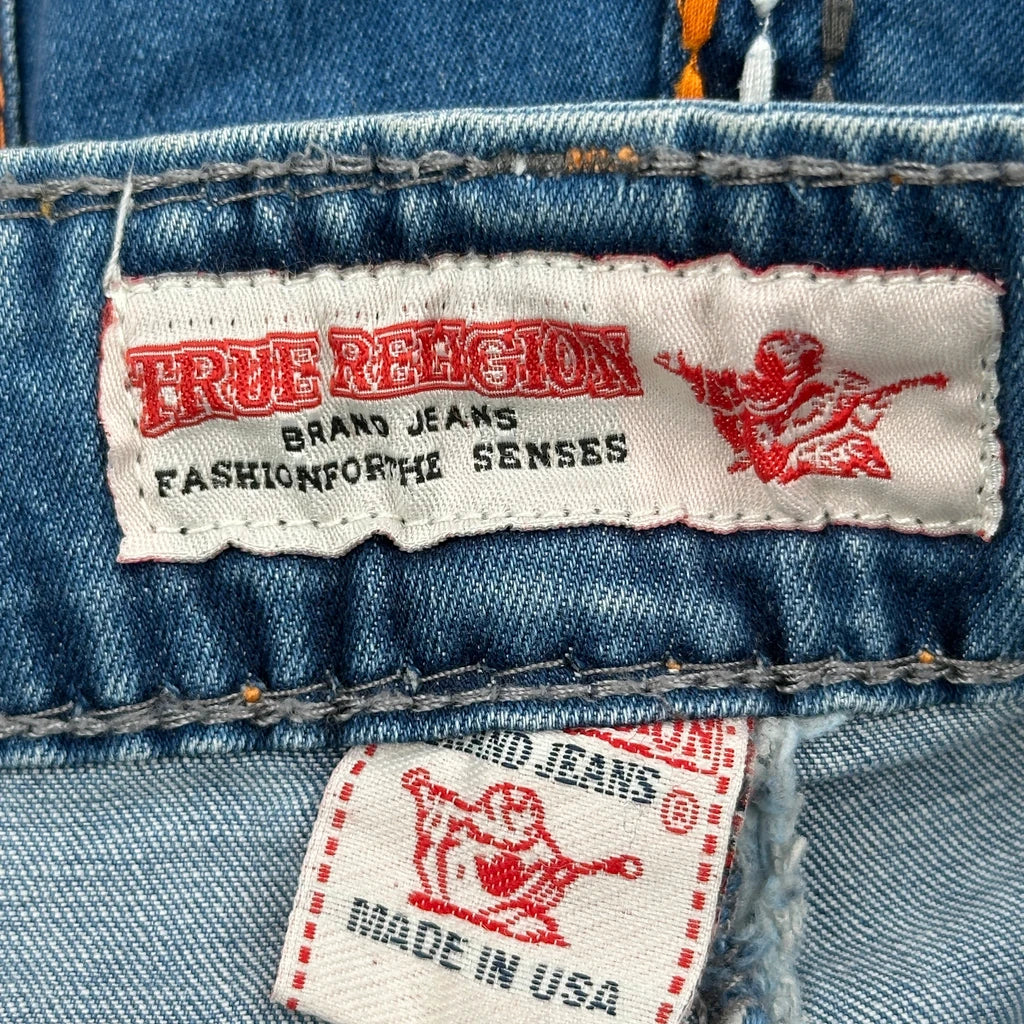 True Religion Contrast Stitch Jeans - 34W US 8 Blue Cotton