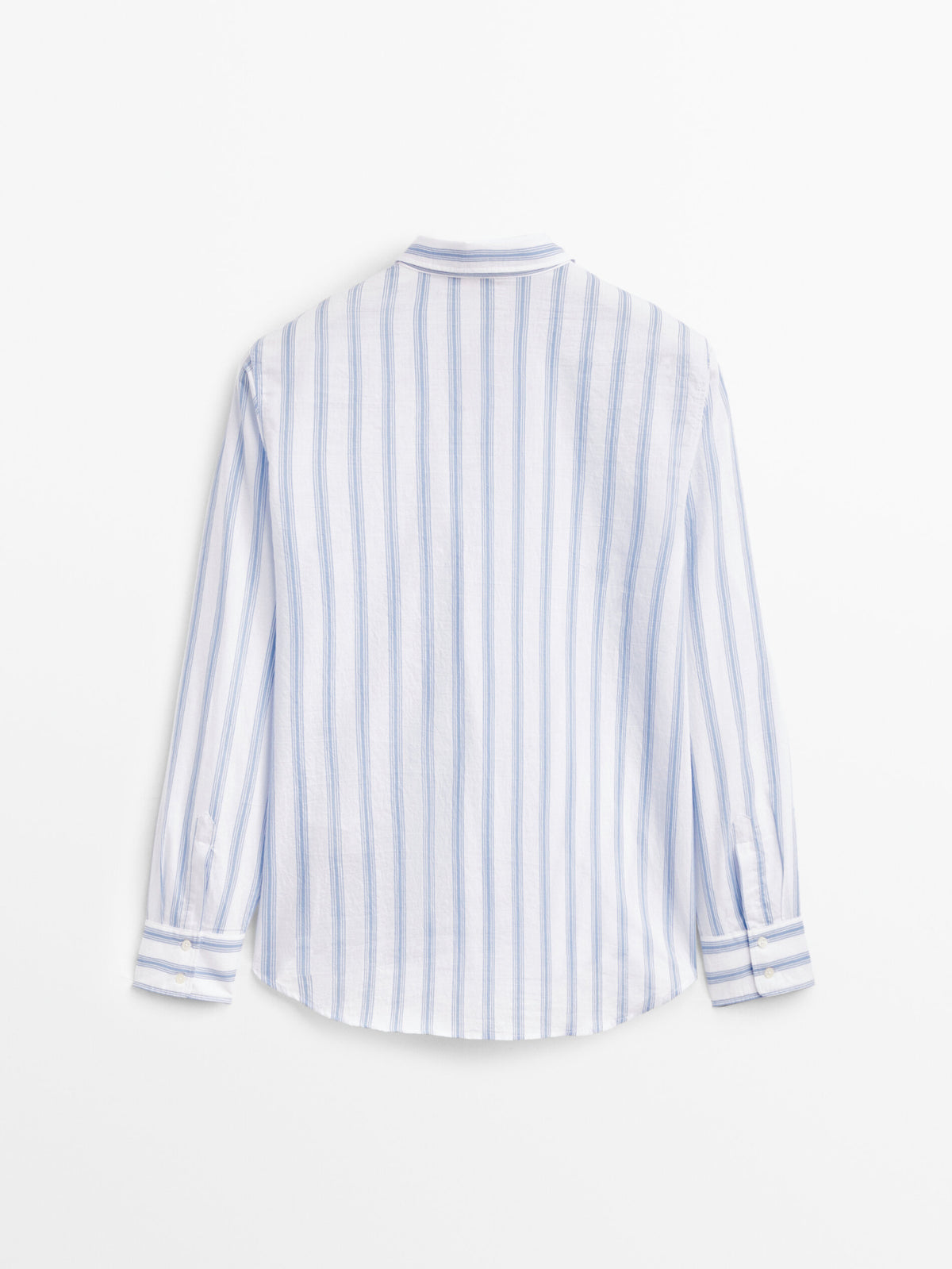 Camisa mezcla algodón doble raya - Azul Claro