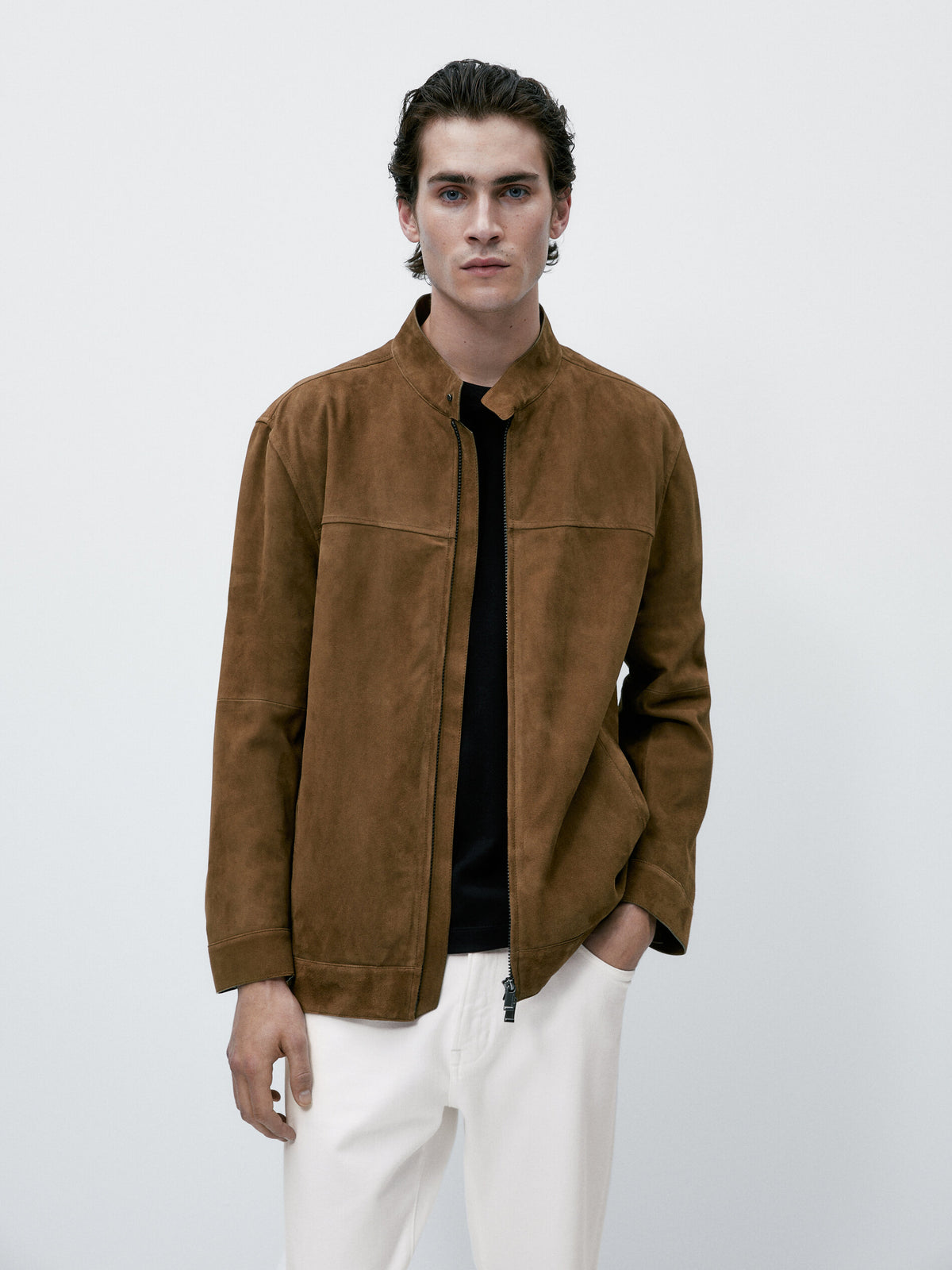 Chaqueta piel ante - BEIGE