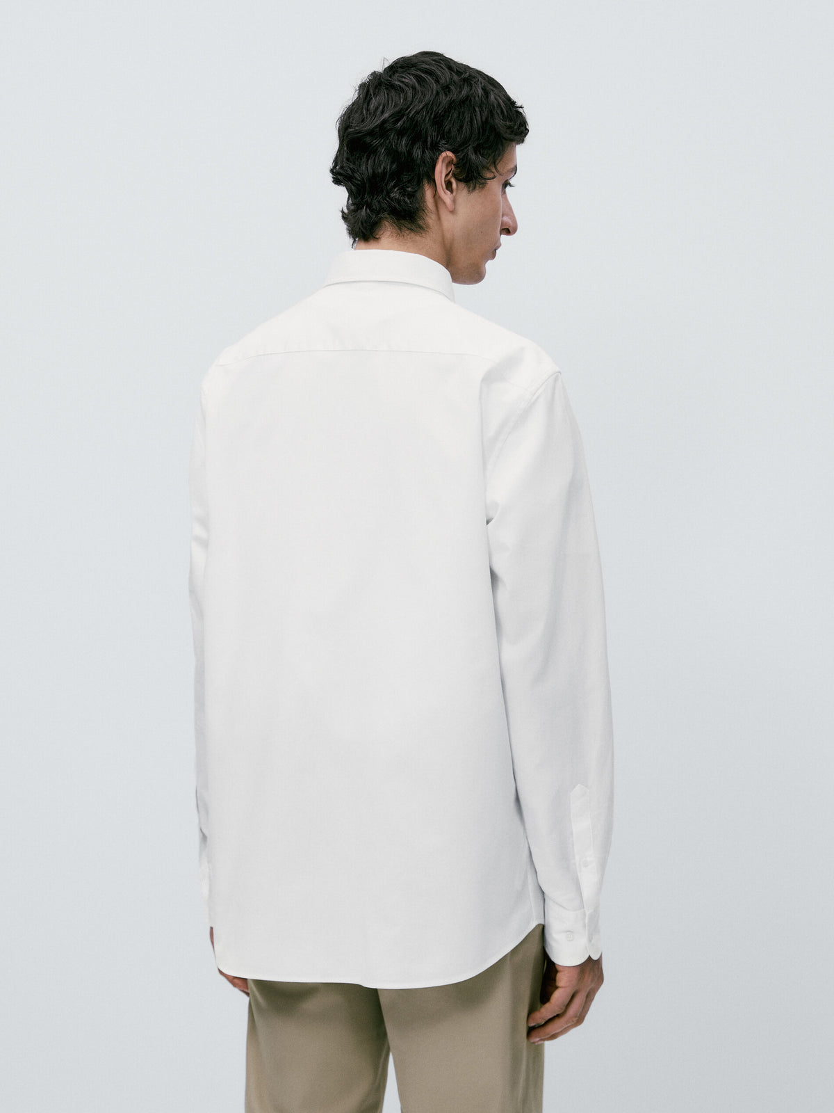 Camisa micro estructura algodón regular fit - BLANCO