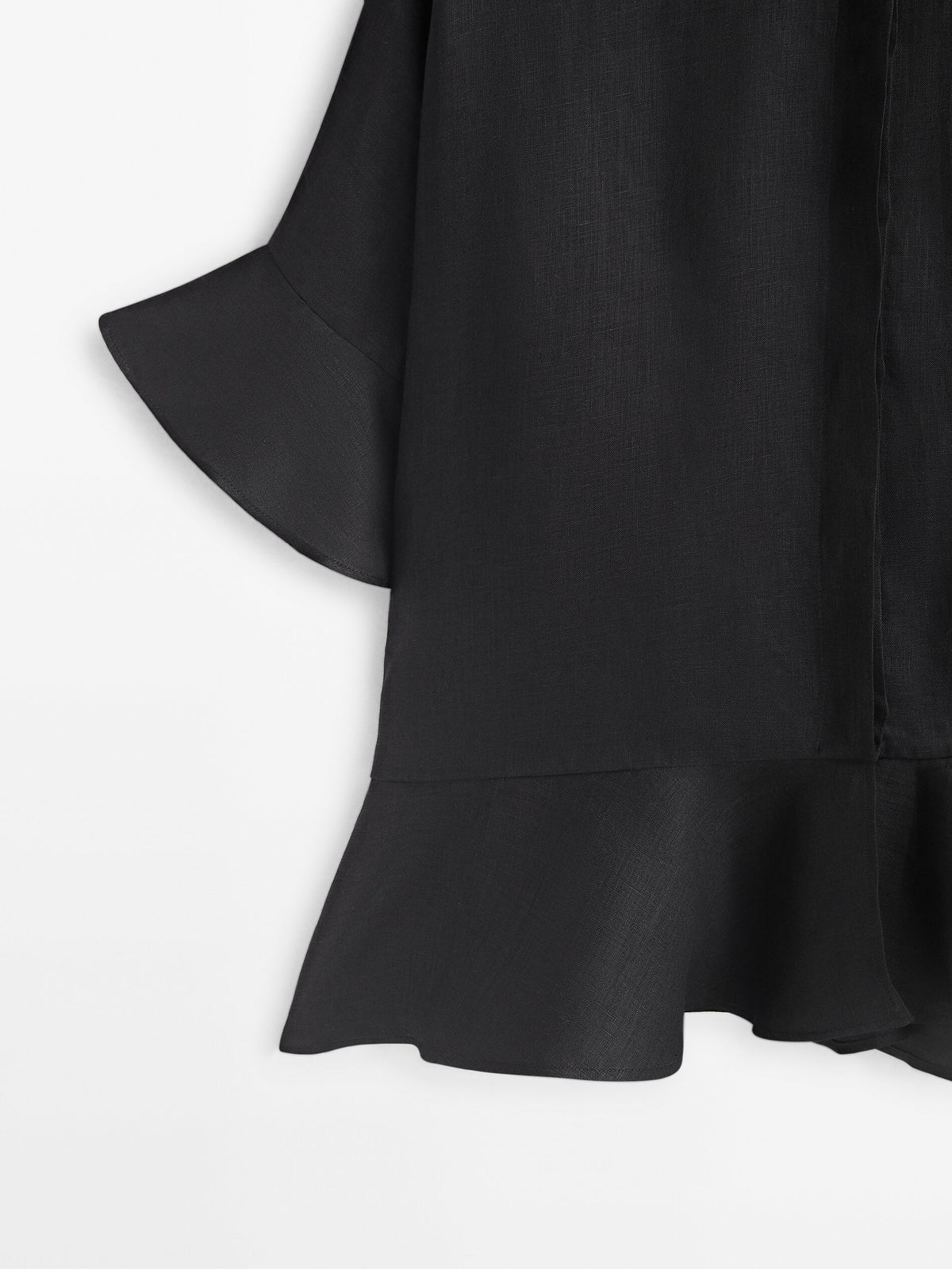 Camisa peplum lino -Studio - NEGRO