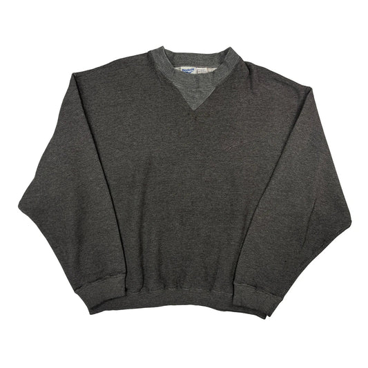 Reebok Sweatshirt - Large Gray Cotton