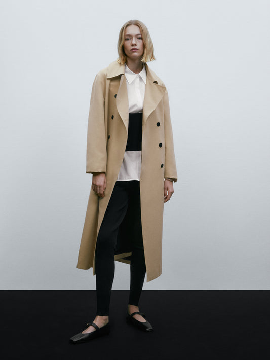 Chaqueta trench cinturón - CAMEL