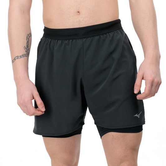 Mizuno ER 2 in 1 5.5in Pantaloncini Black
