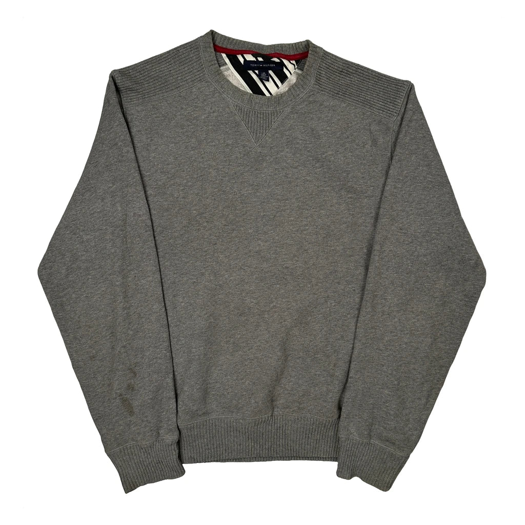 Tommy Hilfiger Sweatshirt - Large Gray Cotton Blend