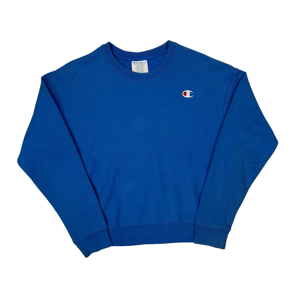 Reverse Weave Champion Sweatshirt - Medium Blue Cotton Blend