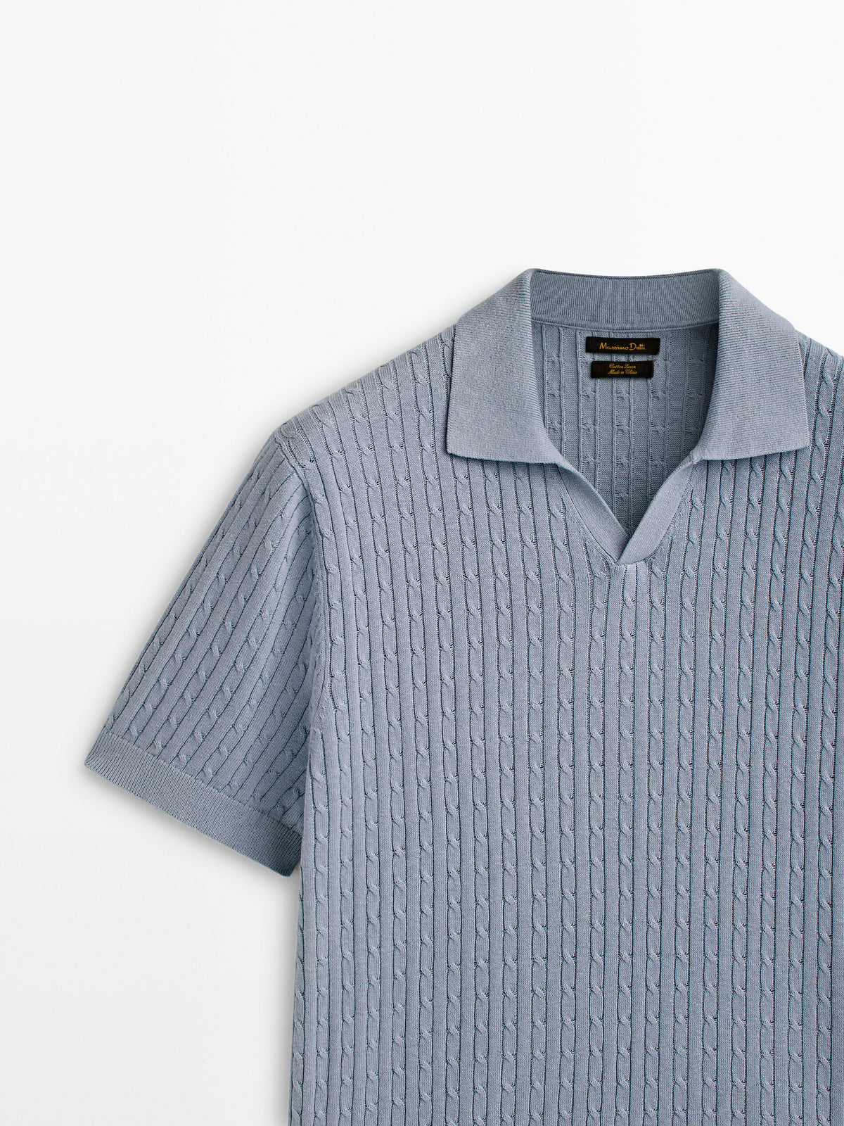Jersey polo punto cable - AZUL