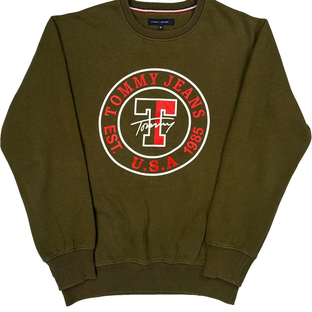 Tommy Hilfiger Sweatshirt - XL Green Cotton