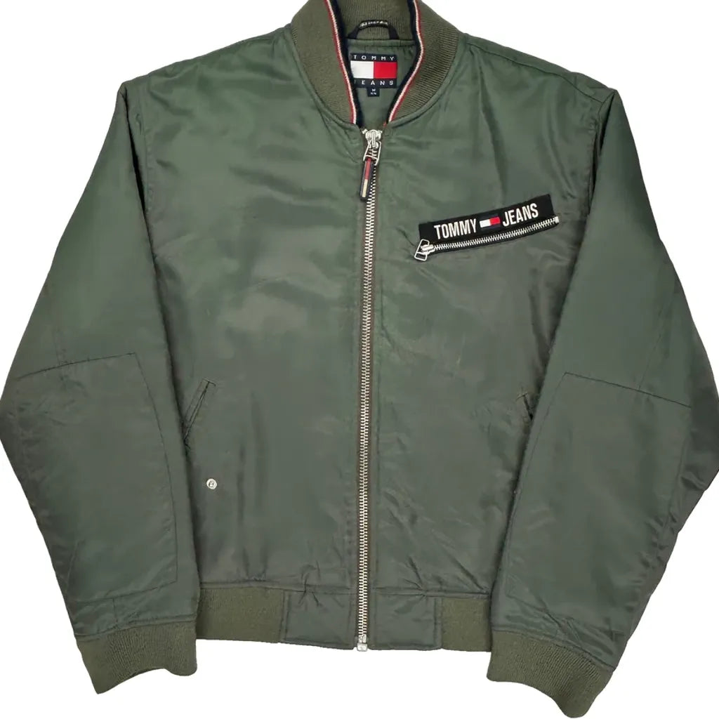 Tommy Jeans Bomber Jacket - Medium Green Polyester