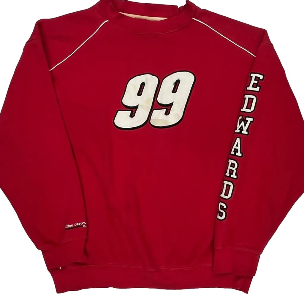 Edwards Roush Racing Nascar Sweatshirt - Large Red Cotton Blend